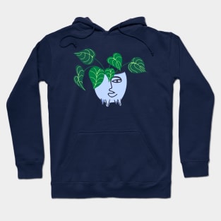 Indoors green plant in modern flowerpot Hoodie